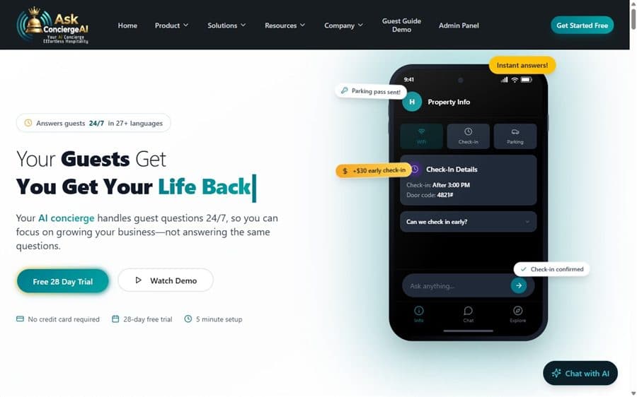AskConciergeAI — guests get answers, you get your life back